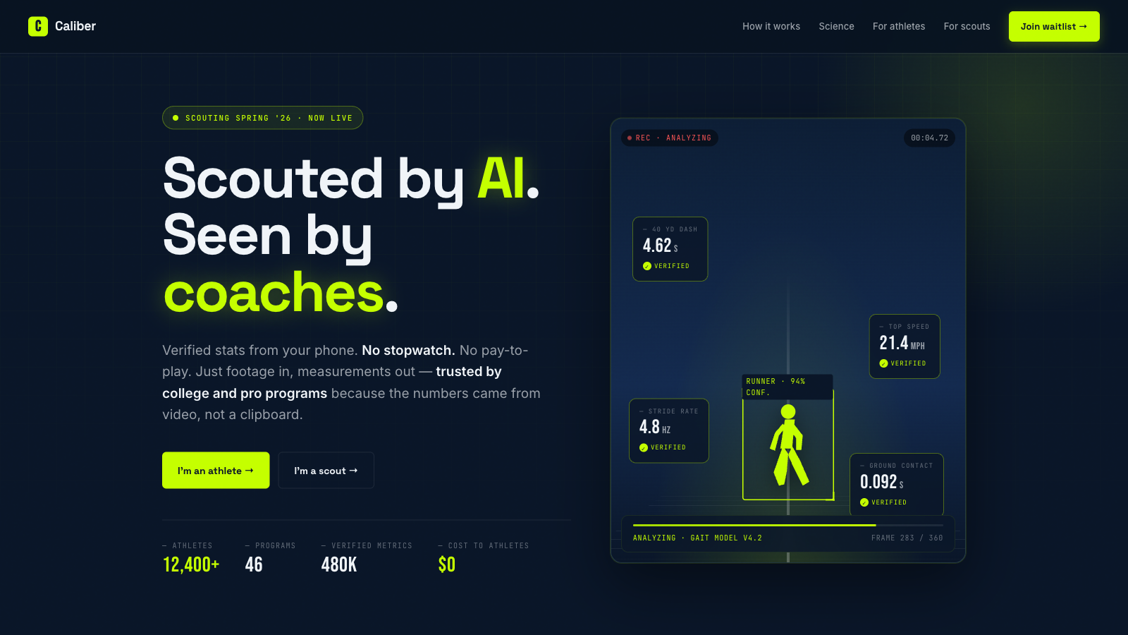 Caliber — AI Youth Sports Scouting