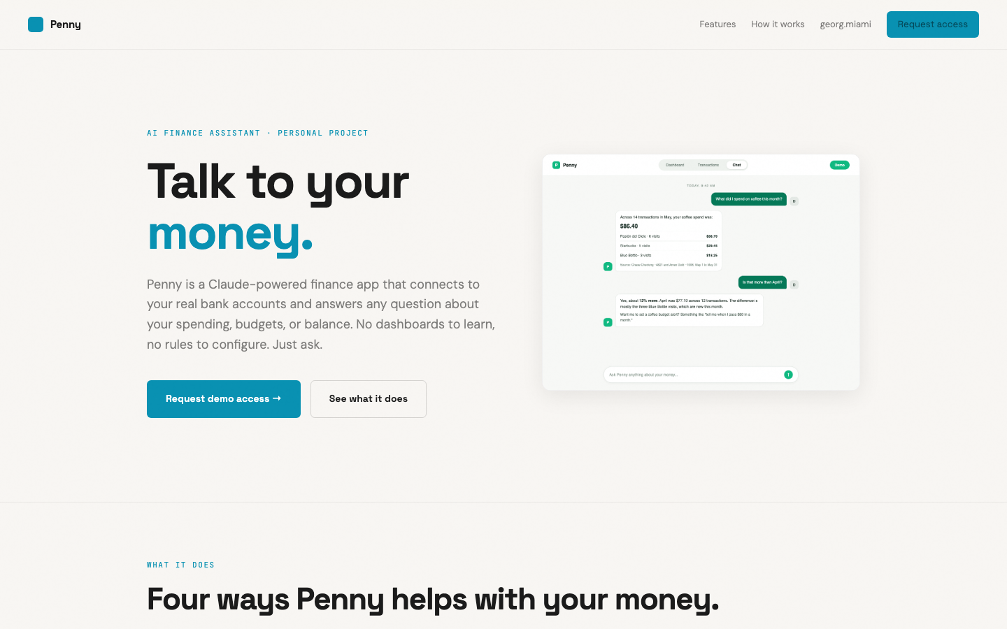 Ask Penny live product screenshot