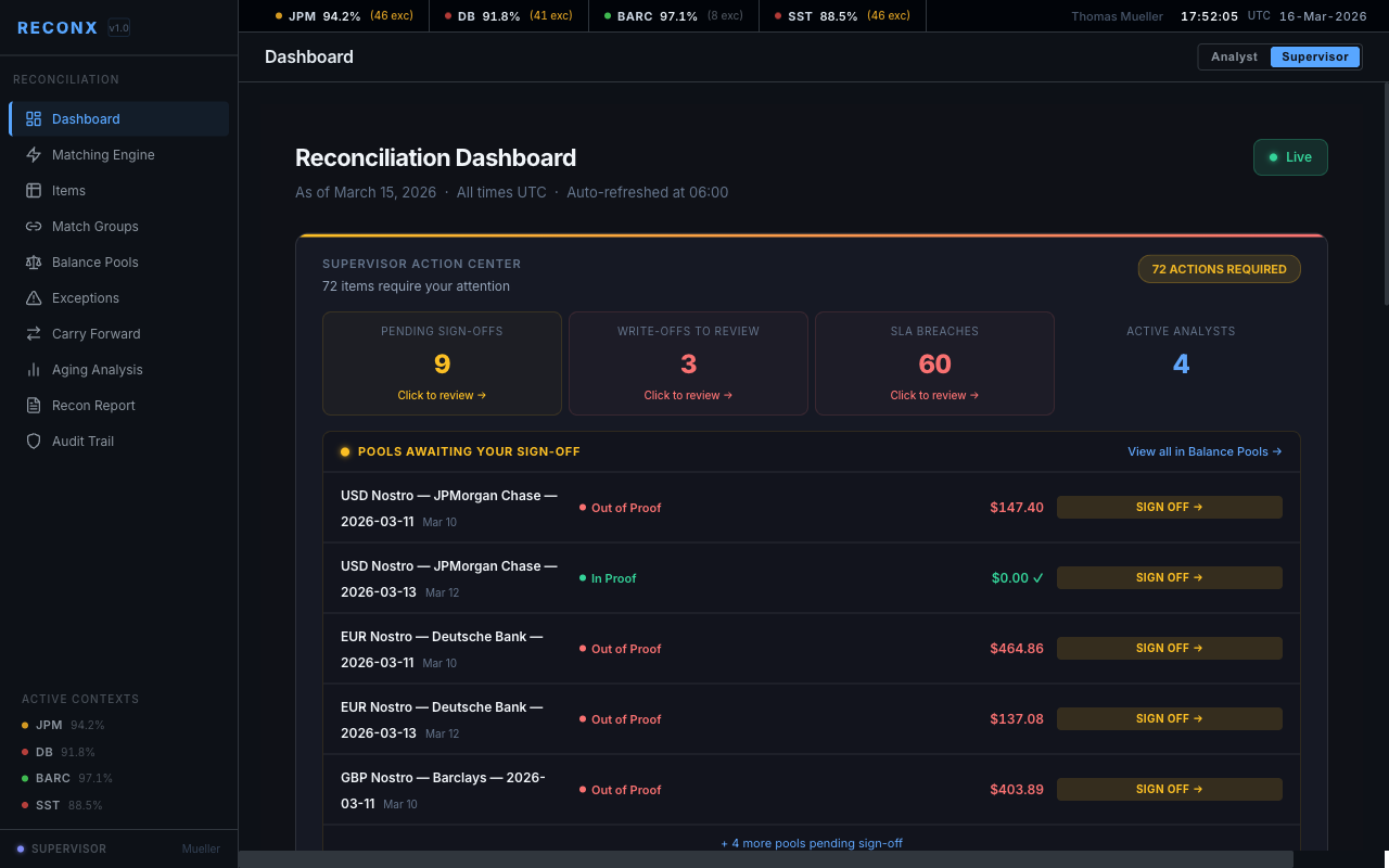 ReconX — Financial Reconciliation Engine