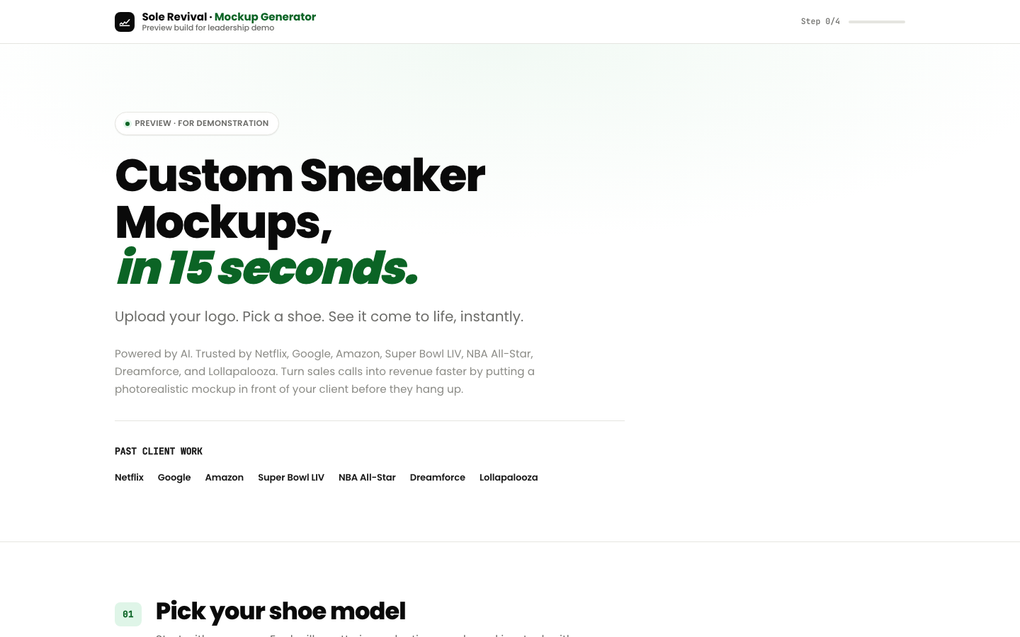 Sole Revival · AI Sneaker Mockup Generator